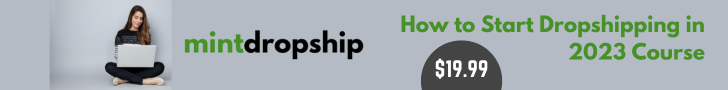 mint dropship course sign up banner ad